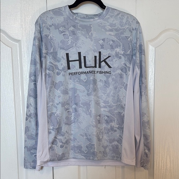 Huk Gray Long Sleeve Performance Tees - Picture 1 of 4